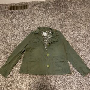 Old Navy Green Floral Jacket